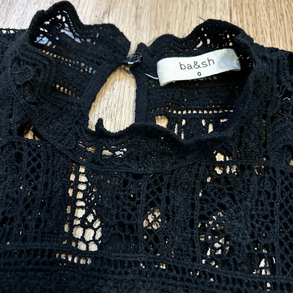 BA&SH estela lace long sleeve blouse boho romantic victorian black size 4 US - Picture 7 of 12